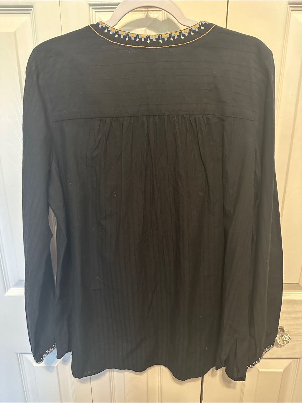 Pure Jill Elements Boho Embroidered Black Tunic - Picture 4 of 4
